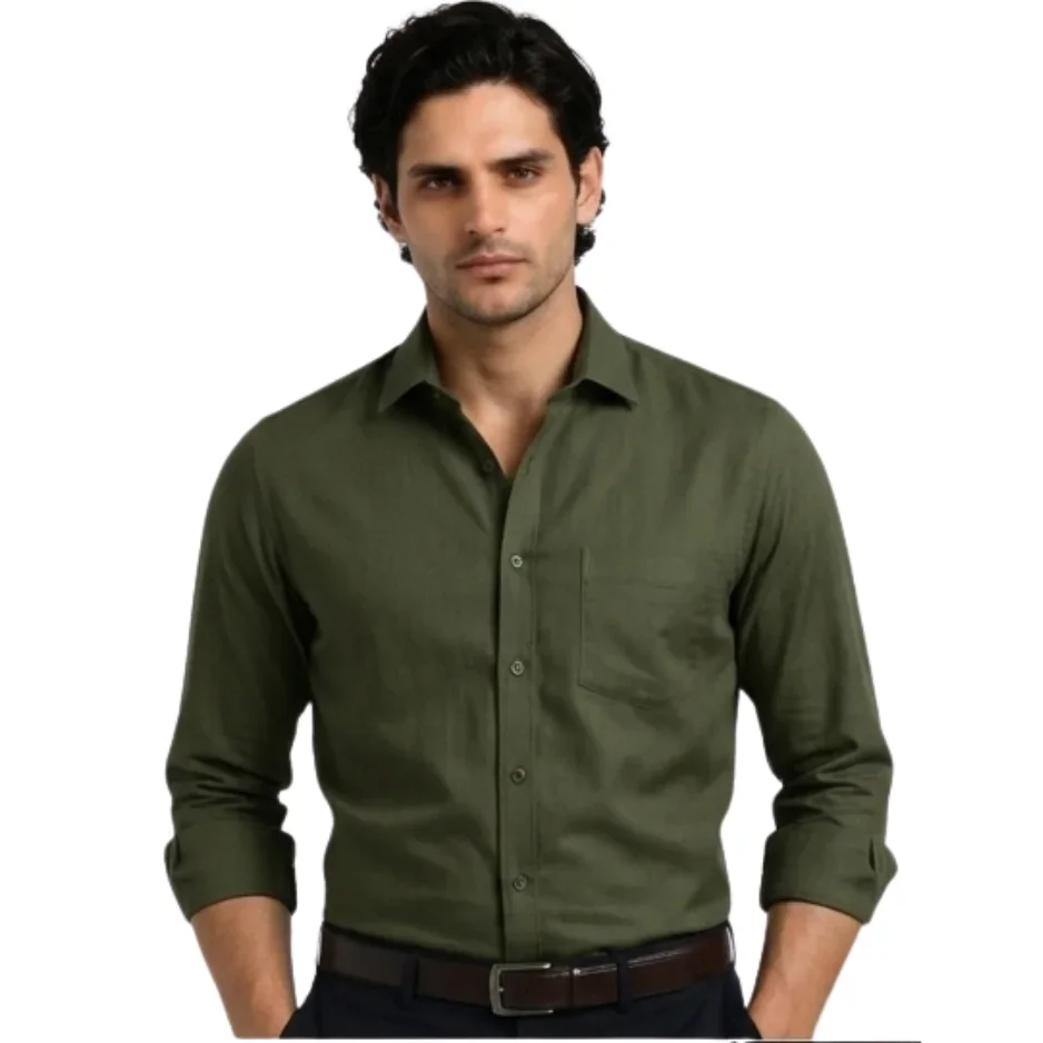 Olive Green Premium Formal Shirt for Men