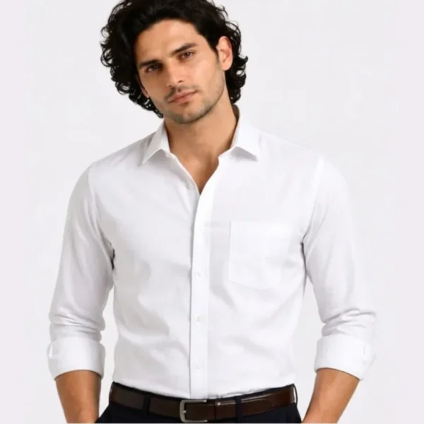 White Premium Formal Shirt for Men