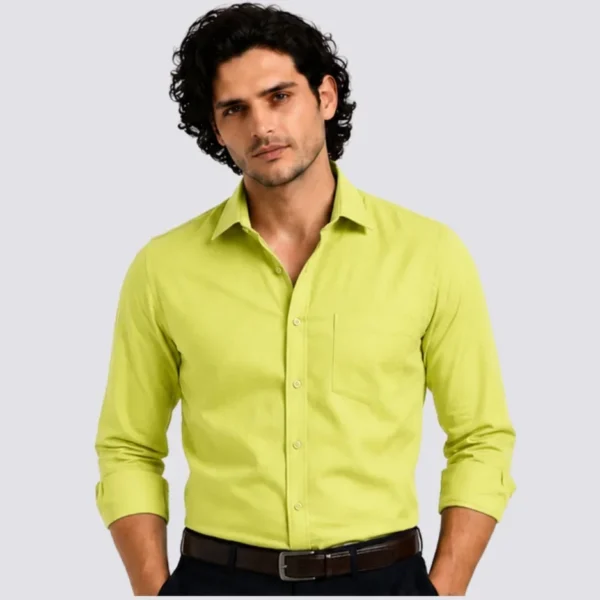 Lime Yellow Premium Formal Shirt for Men