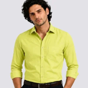 Lime Yellow Premium Formal Shirt for Men