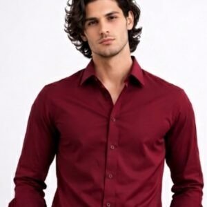 Premium Shine Formal Shirt Maroon