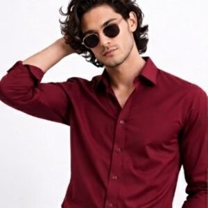 Premium Shine Formal Shirt Maroon