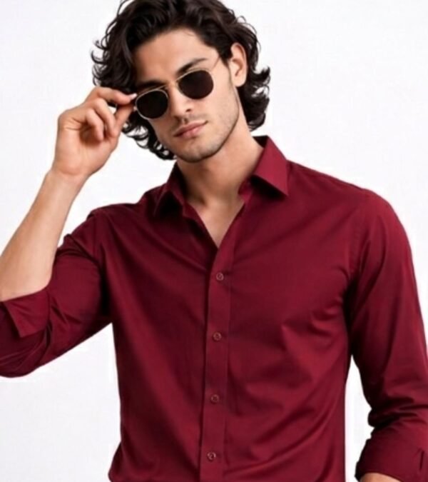 Premium Shine Formal Shirt Maroon