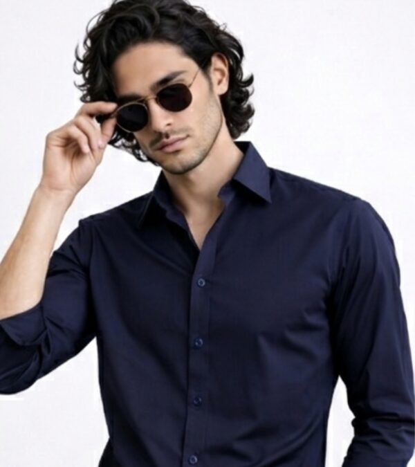 Navy Blue Premium Formal Shirt