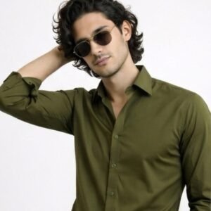 Olive Green Premium Formal Shirt