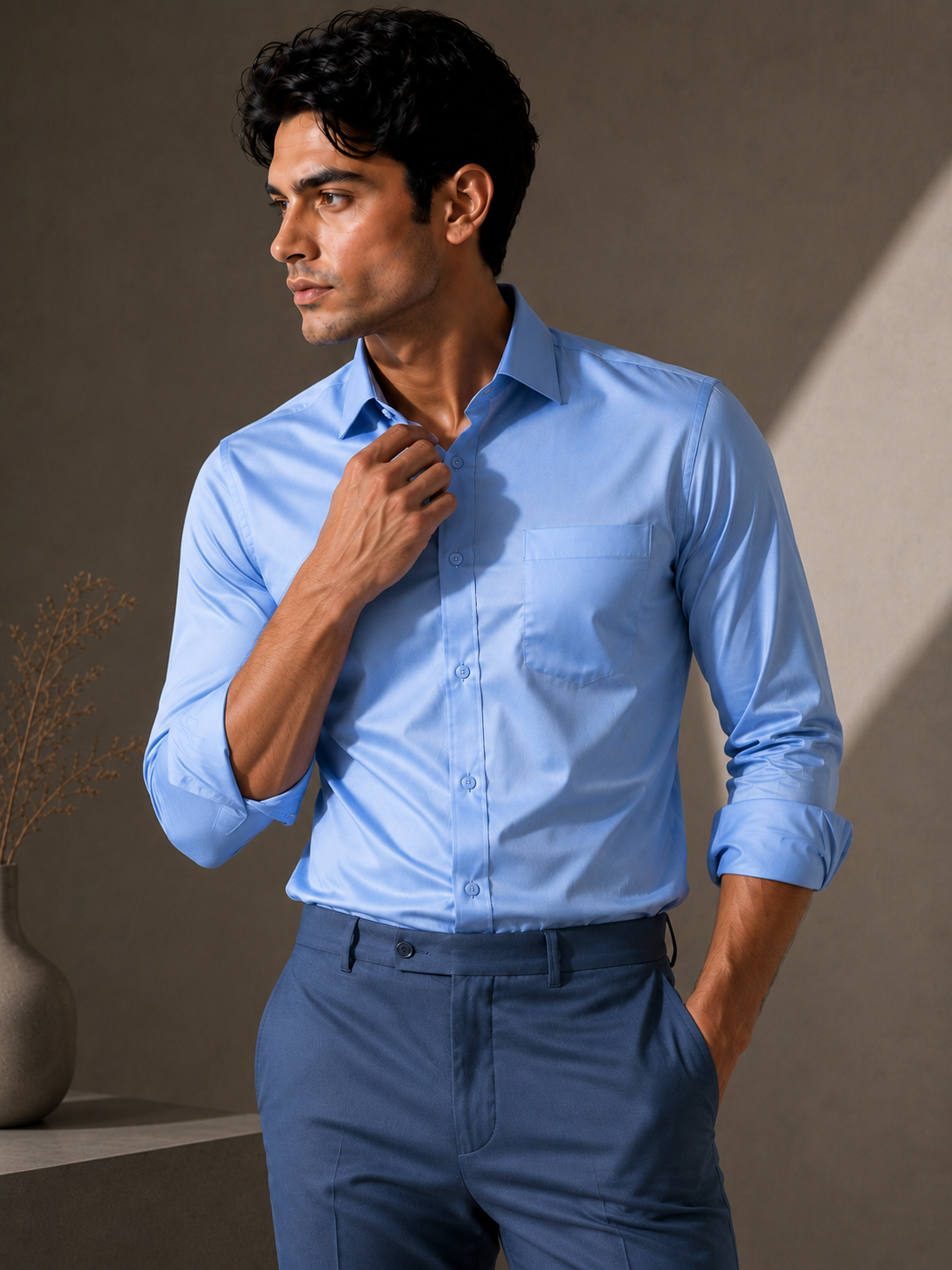 sky blue premium formal shirt
