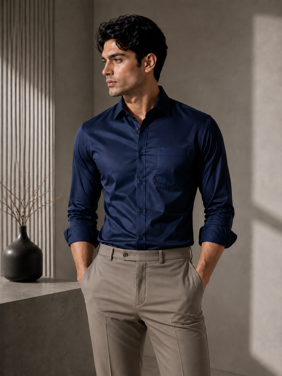 Navy Blue premium formal Shirt for men